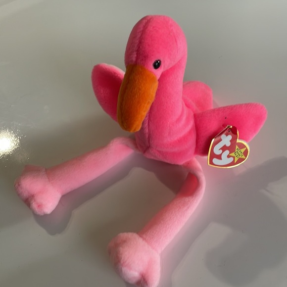 Ty Beanie Baby * Pinky the Flamingo * Date of Birth: Feb 13, 1995 * Collectible - Picture 1 of 11